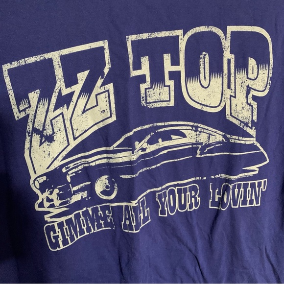 ZZ TOP Tshirt 4X Gimme all your lovin Cadzilla Band Rock print is crooked/ AS-IS - Picture 3 of 4